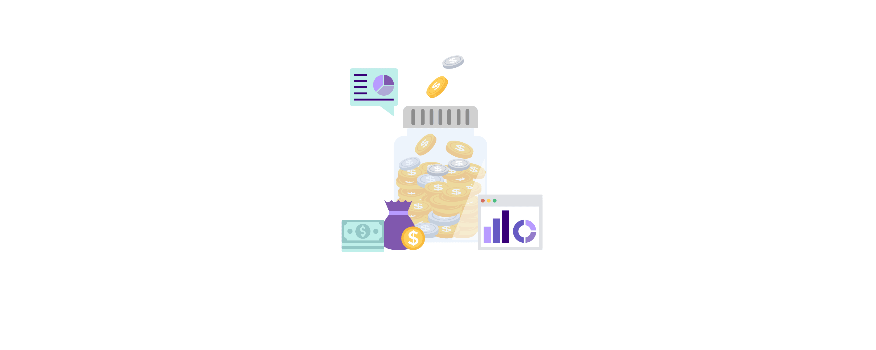 Illustration of a jar of money