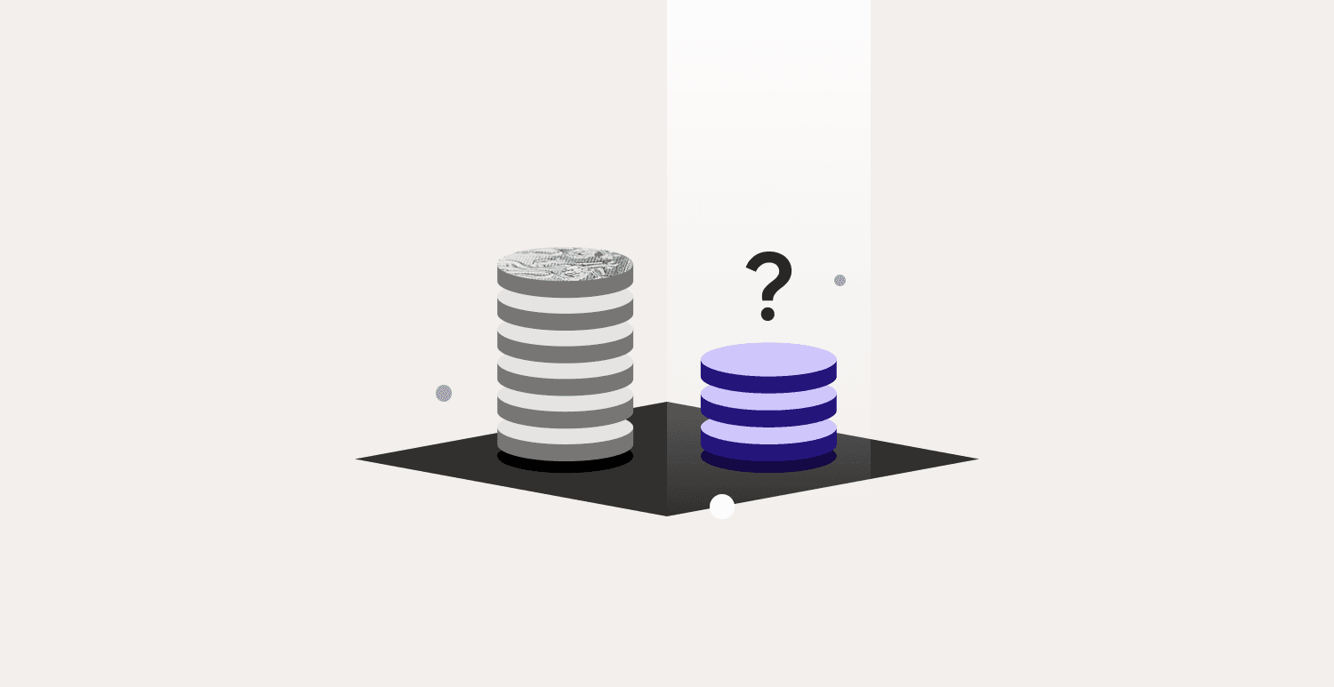 Two stacks of coins