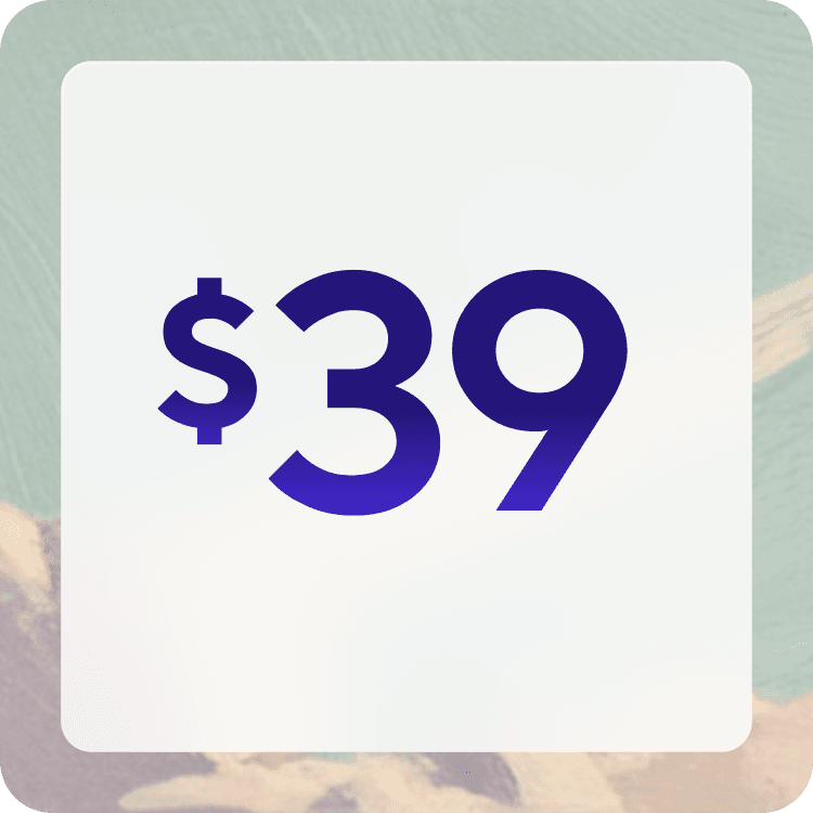 Photo of large text "$39"