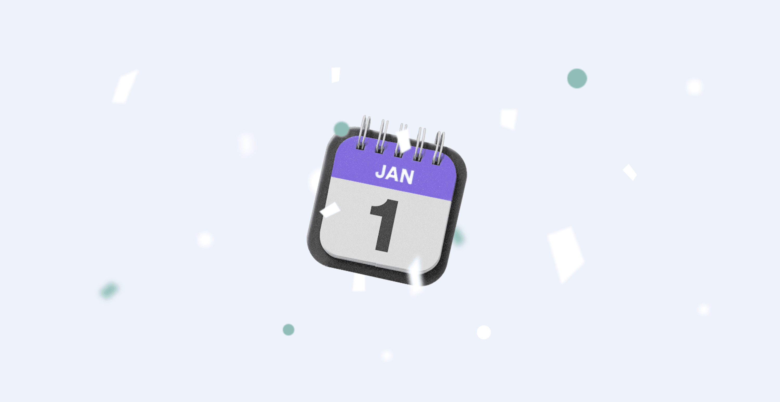 Purple Calendar showing January 1st