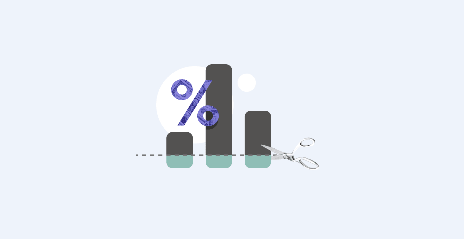 Percentage chart with scissors