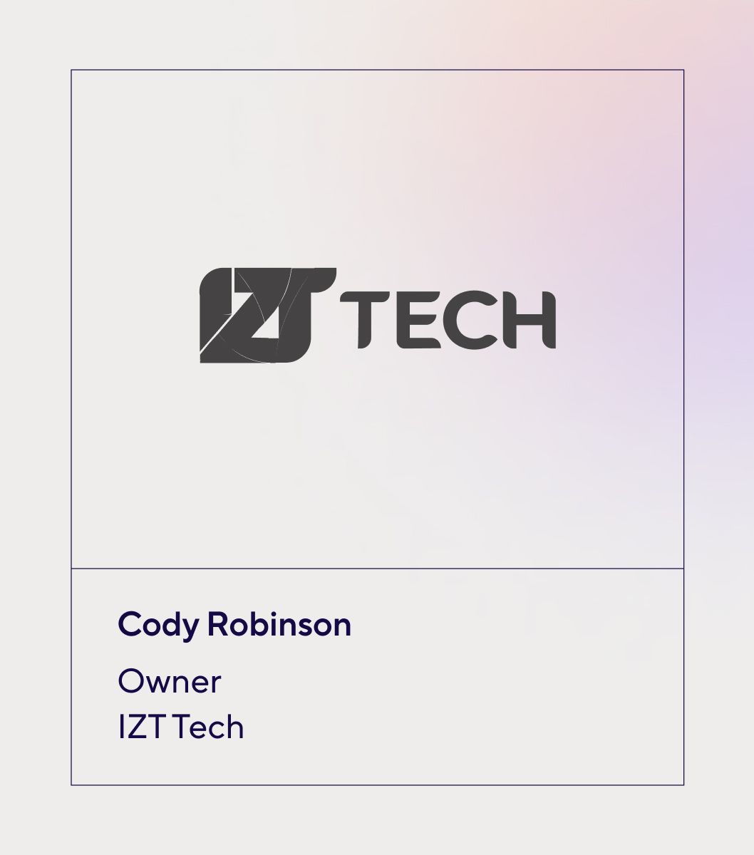 Card with IZT Tech logo