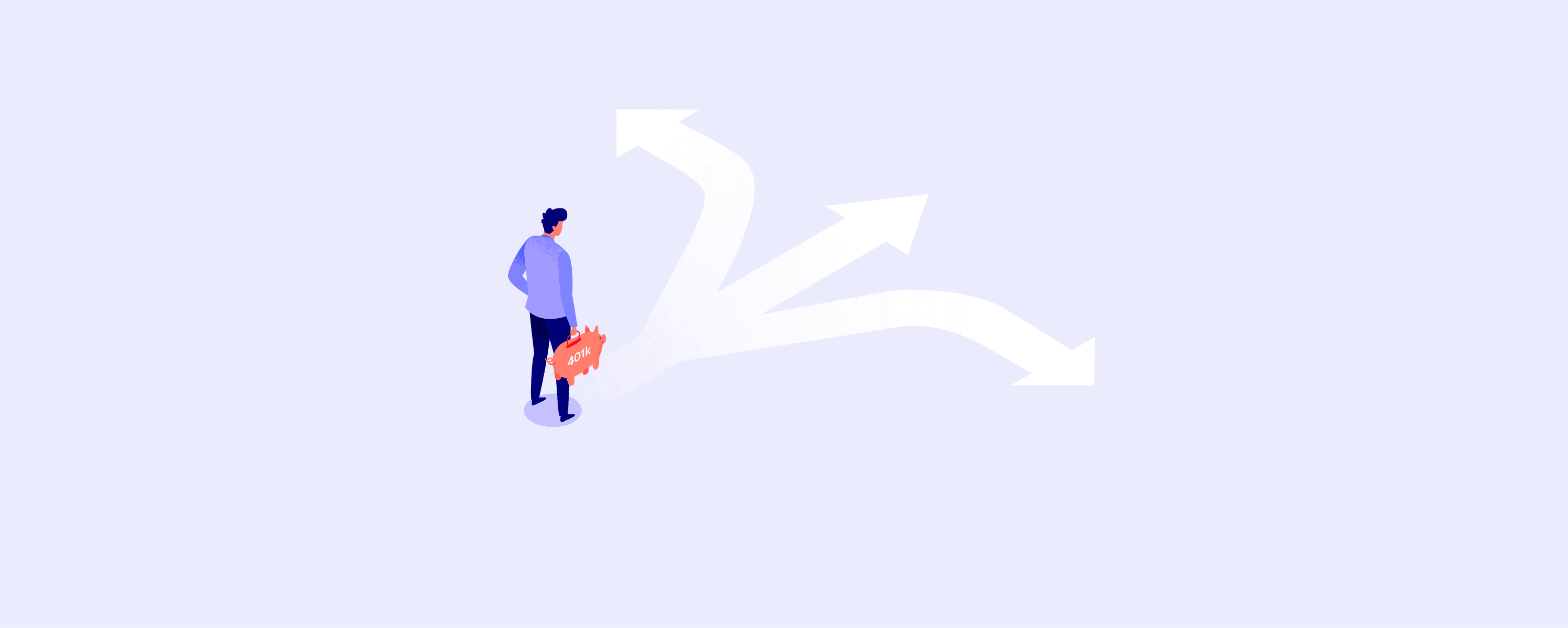 Person at a crossroads illustration