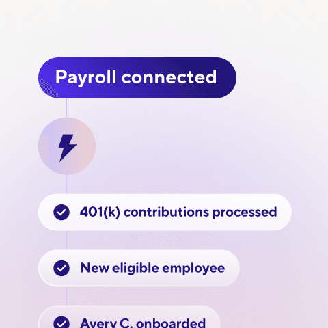 Example visual of what happens when a payroll is connected with Guideline.