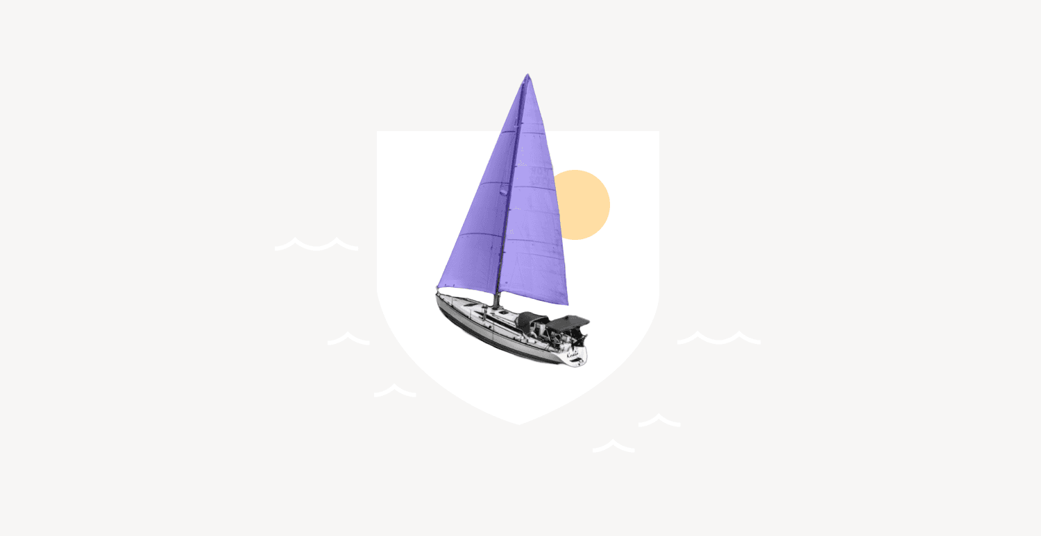 Sailboat with purple sail