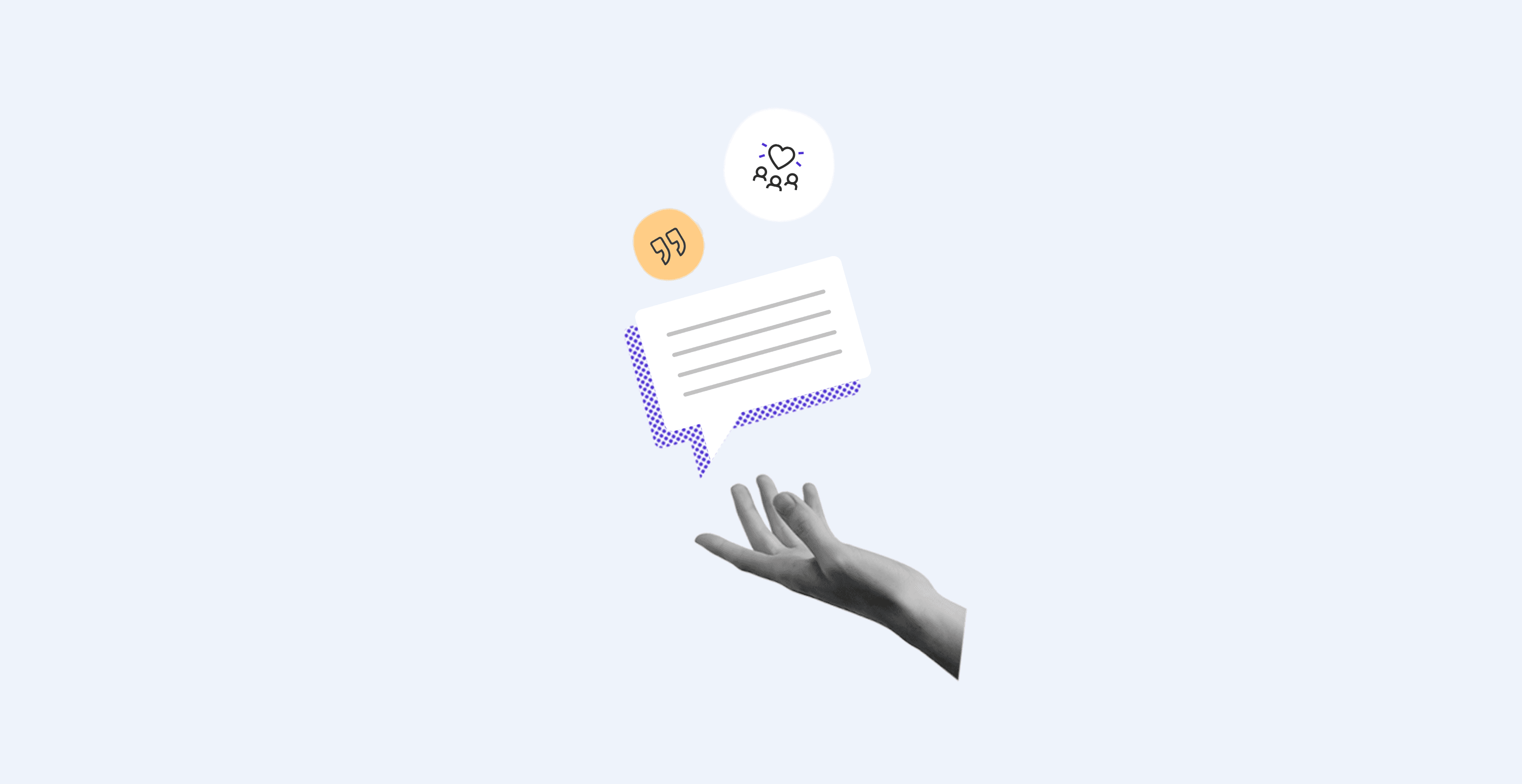 Hand with speech bubble