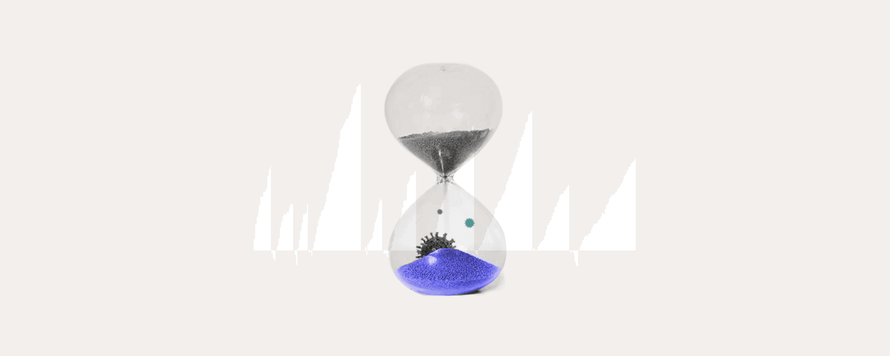 Illustration of hour glass and volatile market trends