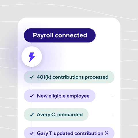 A visual representation of Guideline 401(k) dashboard for employee onboarding and payroll management.