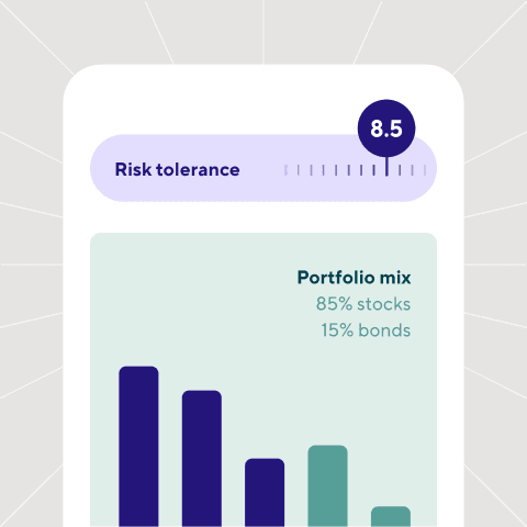 An infographic showing the different investment options available through Guideline 401(k) plans.