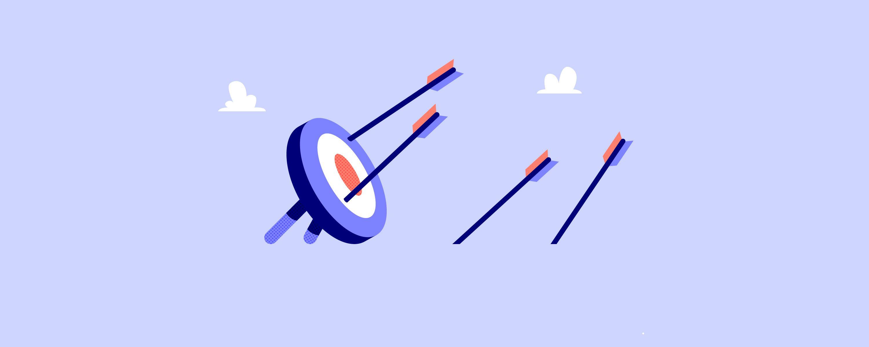 Illustration of target with darts